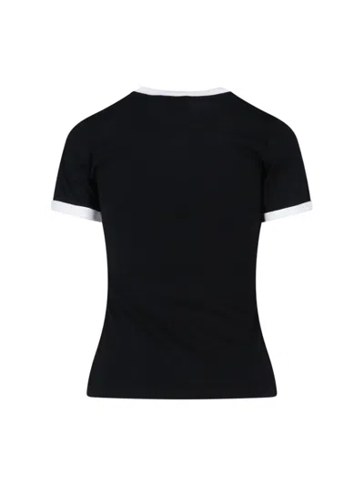 Courrèges Logo T-shirt In Black Heritage White