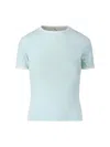 Courrèges Fitted Short-sleeve Top With Contrasting Trim In Blue