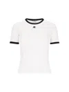 Courrèges Fitted White T-shirt With Contrasting Ribbed Trim In White