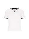 Courrèges Cotton T-shirt With Contrasting Logo Trim In White