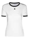 Courrèges Cotton T-shirt With Contrasting Logo Trim Courreges In White