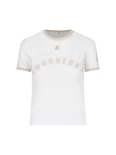 Courrèges Logo T-shirt In White