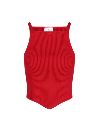 Courrèges Logo Tank Top In Red