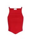 Courrèges Fitted Ribbed Tank Top With Shoulder Pads In Red