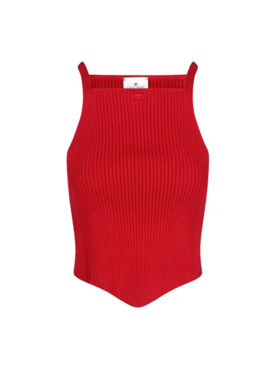 Courrèges Logo Tank Top – Red