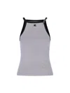 Courrèges Logo Tank Top In Gray