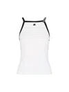Courrèges Courreges Buckle Contrast Tank Top White In White