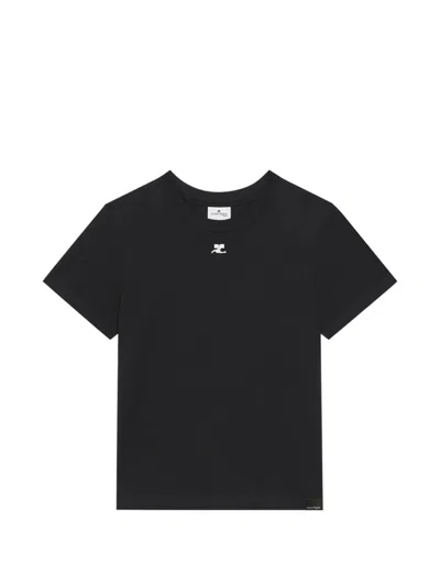 Courrèges Courreges Pre Logo Cotton T Shirt In Black
