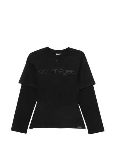 Courrèges Courreges Logo Tee In Black
