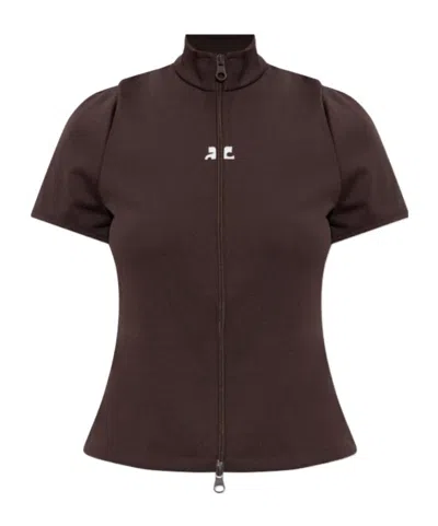 Courrèges Logo Top In Brown