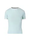 Courrèges Fitted Short-sleeve Top With Contrasting Trim In Blue