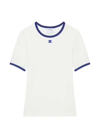 Courrèges Logo-detail T-shirt In White