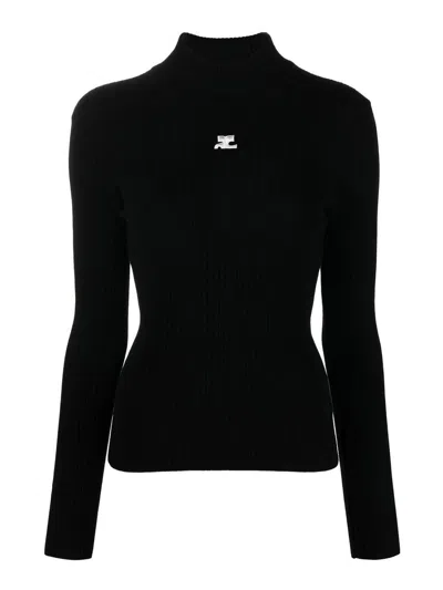 COURRÈGES LOGO TURTLE-NECK SWEATER