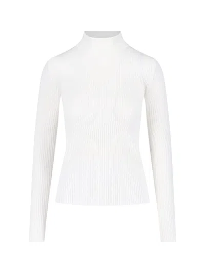 Courrèges Logo Turtleneck Sweater In White