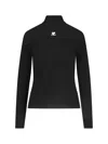 Courrèges Logo Turtleneck Sweater In Black