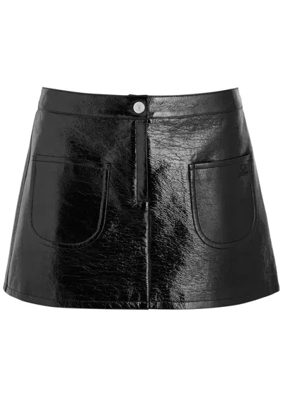 Courrèges Logo Vinyl Mini Skirt In Black