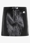 Courrèges Reedition Vinyl Mini Skirt In Black