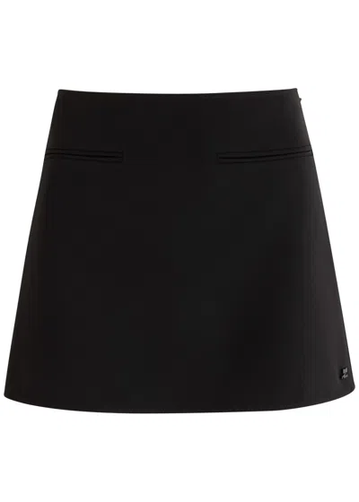 Courrèges Logo Woven Mini Skirt In Black