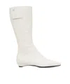 Courrèges White Heritage Flat Tall Boots In White