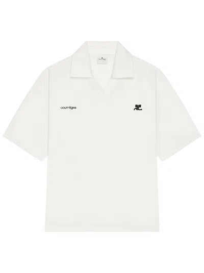 Courrèges Courreges Logo-detail Short Sleeve Polo Shirt In White