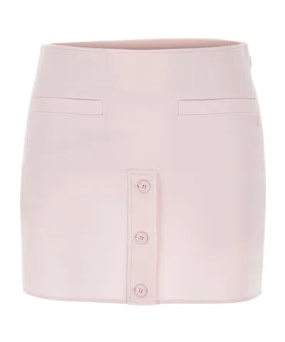 Courrèges Logo-detail Zipped Mini Skirt In Pink