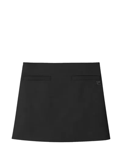 Courrèges Logo-embroidered A-line Mini Skirt In Black