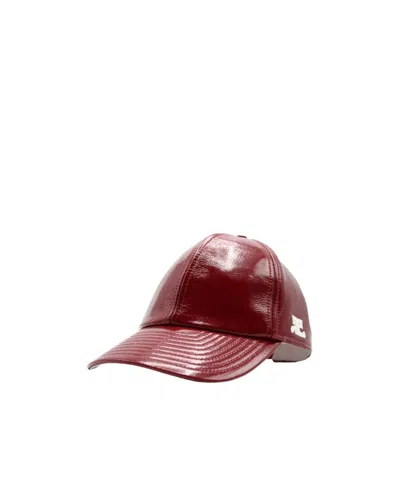 Courrèges Logo-patch Baseball Cap In Red