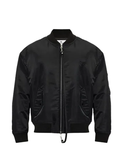 Courrèges Logo-patch Bomber Jacket In Black