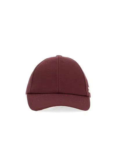 Courrèges Logo-patch Cotton Cap In Red