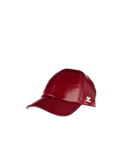 Courrèges Logo-patch Patent Cap In White