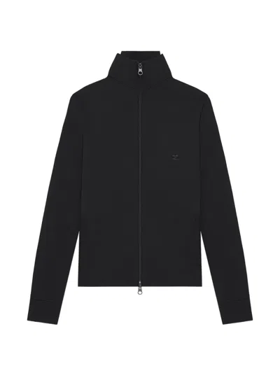 Courrèges Logo-patch Side-stripe Jacket In Black