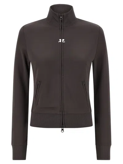 Courrèges Courreges Logo-patch Tracksuit Sweatshirt In Brown
