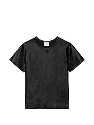 Courrèges Logo-patch T-shirt In Black