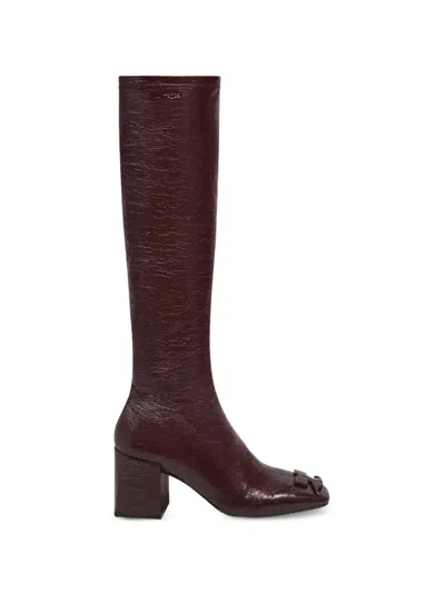 Courrèges Logo-patch Vinyl Boots In Red