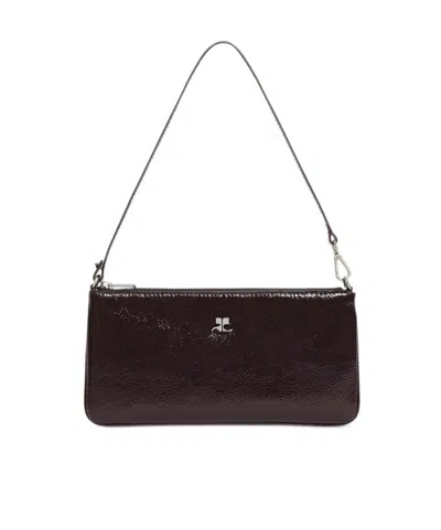 Courrèges Logo-plaque Maplack Tote Bag In Brown