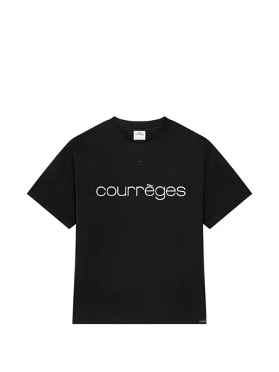Courrèges Logo-print Oversized T-shirt In Black