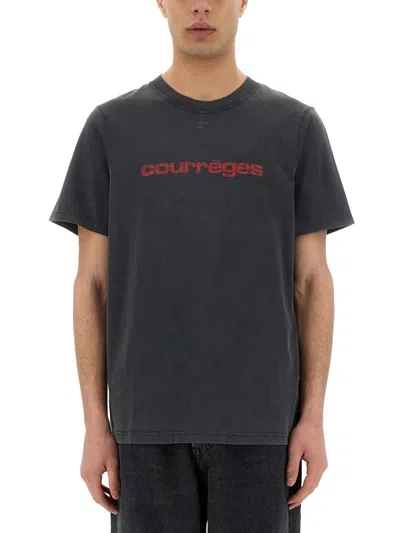 Courrèges Logo-print T-shirt In Animal Print