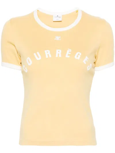 Courrèges Contrast Logo T-shirt In White