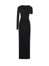 Courrèges Long Asymmetrical Jersey Dress In Black