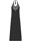 Courrèges Holistic Sheer Cotton Midi Dress In Black