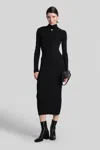 Courrèges Long Dress In Black Viscose In Black