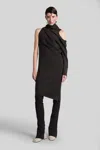 Courrèges Long Dress In Brown Wool In Brown