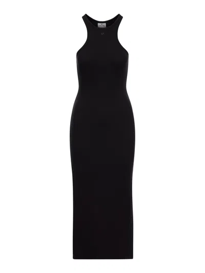 COURRÈGES LONG JERSEY DRESS WITH SIDE SPLIT