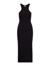Courrèges Scuba 90's Rib Long Dress In Negro