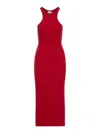 Courrèges Long Jersey Dress With Side Split In Red