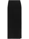 Courrèges Courreges Pre Long Ribbed Fitted Skirt In Black