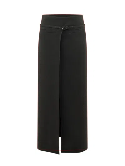 Courrèges Courreges Long Skirt With Belt For Spring Style In Black