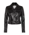 Courrèges Iconic Vinyl Biker Jacket In Black