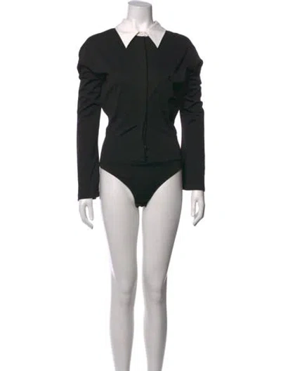 Pre-owned Courrèges Long Sleeve Bodysuit In Black
