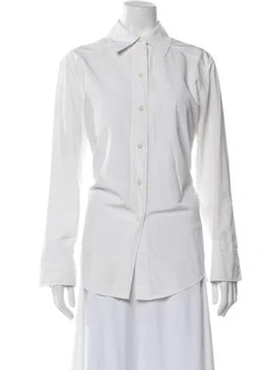 Pre-owned Courrèges Long Sleeve Button-up Top In Neutrals